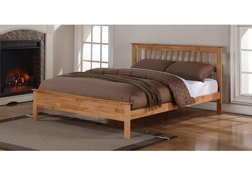 4ft Small Double Penter Oak finish wood, low foot end bed frame 1